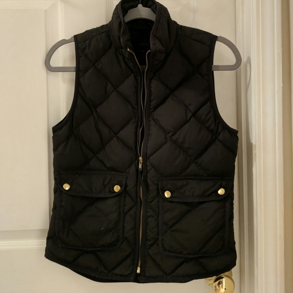 J Crew Black Excursion Quilted Vest, XXS